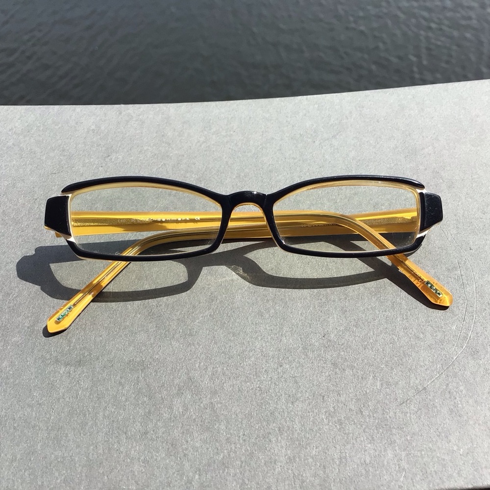 Kliik Denmark Saskia 358 Bold Yellow to Black Rectangular Eyeglasses